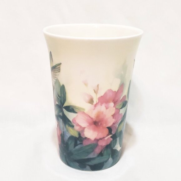Hummingbird Azalea Flowers Burton & Burton Coffee Mug 13 oz Cup Pink Green White - Picture 2 of 8